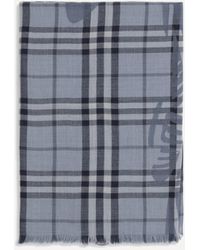 Burberry - Knight Check Wool And Silk Scarf - Lyst