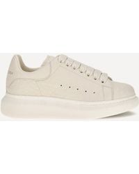 McQueen - Oversized Pebbled Leather Sneakers - Lyst