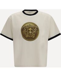Versace - Cotton Jersey T-Shirt With Poplin Balloo - Lyst