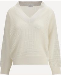 Brunello Cucinelli - Cashmere Net Sweater - Lyst
