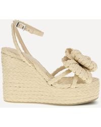 Mach & Mach - Le Cadeau Raffia Wedge Sandals - Lyst