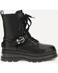 Pinko - Eva Lace-Up Leather Ankle Boots - Lyst