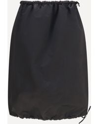 Prada - Satin Midi Skirt With Drawstring - Lyst