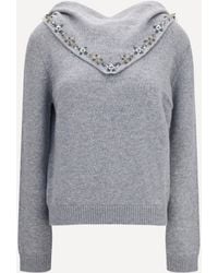 Prada - Sweater With Integrated Scarf - Lyst