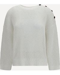 Brunello Cucinelli - Openwork Sweater With Shoulder Buttons - Lyst