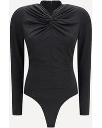 Nissa - Long-Sleeve Bodysuit With Twist Detail - Lyst