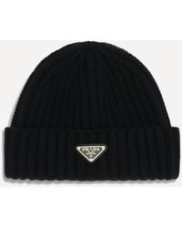 Prada - Virgin Wool Beanie Hat - Lyst