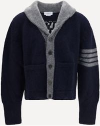 Thom Browne - Browne 65 Hooded Jersey Cardigan - Lyst