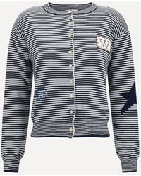 Weekend by Maxmara - Cotton Knit Cardigan With Intarsia - Lyst