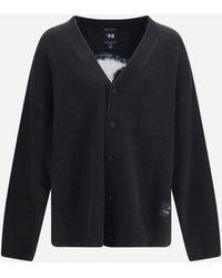 Y-3 - Chito V-Neck Cardigan With Graphic Back - Lyst