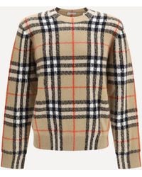Burberry - Check Cashmere Sweater - Lyst