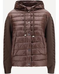 Herno - Down Jacket With Wool Sleeves - Lyst