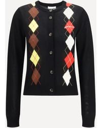 Ganni - Diamond-Pattern Cardigan - Lyst