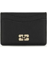 Ganni - Grained Leather Card Holder - Lyst