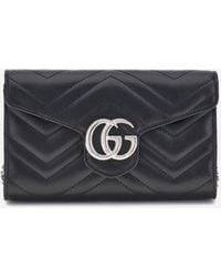 Gucci - Gg Marmont Wallet With Chain - Lyst