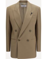 Lardini - Double-Breasted Stretch Wool Blend Blazer - Lyst