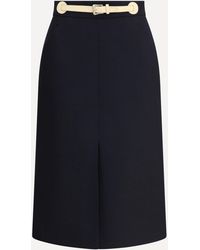 Valentino - Belted Midi Skirt - Lyst