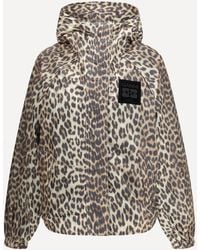 Ganni - Leopard Raincoat Jacket - Lyst