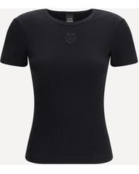 Pinko - Brugherio T-Shirt With Embroidered Love Birds Logo - Lyst