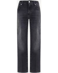 7FOR - Calie Straight Ankle Jeans - Lyst