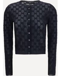 Gucci - Gg All-Over Viscose Crepe Cardigan - Lyst