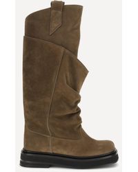 The Attico - La Passeggiata Suede Boots - Lyst