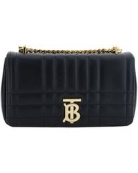 Burberry - Quilted Leather Shoulder Bag With Chain Strap - Lyst