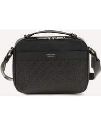 Ferragamo - Leather Crossbody Bag With Embossed Gancini Pattern - Lyst