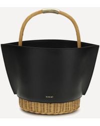 Sacai - Leather And Rattan Handbag - Lyst