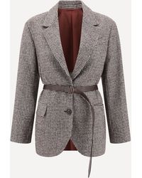 Brunello Cucinelli - Blazer Jacket With Belt - Lyst