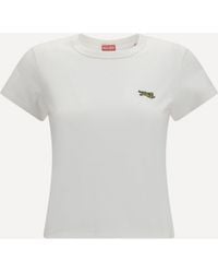 KENZO - Jumping Tiger Embroidered Cotton T-Shirt - Lyst