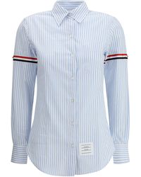 Thom Browne - Camicia A Righe Con Bande Colorate - Lyst