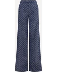 Gucci - Gg Cotton Jacquard Denim Pants - Lyst