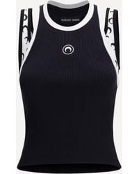 Marine Serre - Layered Cotton Jersey Tank Top - Lyst