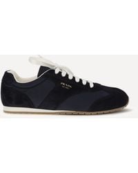 Prada - Suede And Fabric Sneakers - Lyst