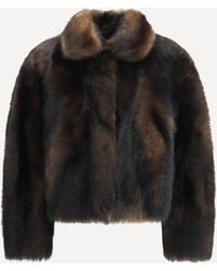 Brunello Cucinelli - Soft Shearling Jacket With Shiny Zipper Pull - Lyst