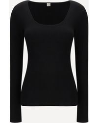 TOTEME - Top Compact A Maniche Lunghe - Lyst