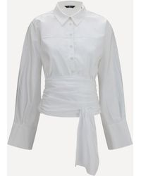 7FOR - Waist-Knot Shirt - Lyst