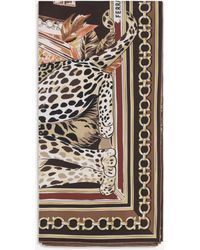 Ferragamo - Leopard-Print Silk Scarf - Lyst