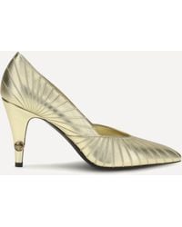 Versace - Metallic Leather Pumps - Lyst