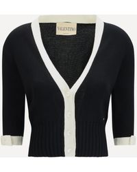 Valentino - Bicolor V-Neck Cardigan - Lyst
