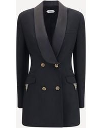 Versace - Wool Double Breasted Blazer - Lyst