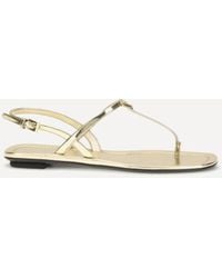 Prada - Leather Flip-Flop Sandals - Lyst
