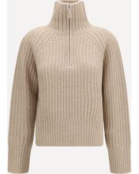Allude - Ribbed Troyer Sweater With Zip - Lyst