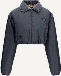 Miu Miu - Technical Fabric And Shearling Windbreaker Jacket - Lyst