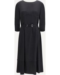 Prada - Wool And Silk Midi Dress - Lyst