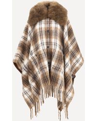 Moncler - Wool-Blend Cape With Shearling Collar - Lyst