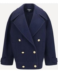 Balmain - Double-Breasted Wool Coat With Buttons - Lyst