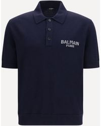 Balmain - Short-Sleeve Wool Polo - Lyst
