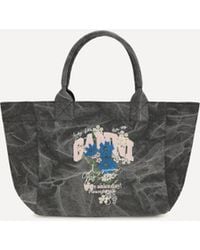 Ganni - Medium Trapeze Flower-Print Shopping Bag - Lyst